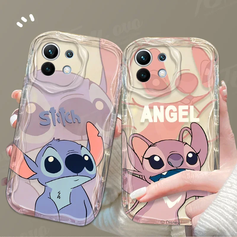 Lovely Cartoon Stitch Angel TPU Soft Case For Xiaomi Redmi 12 12C 12R 11A 13C 10 10C 10X 9 Power 9A 9C 9T 8 K70E K70 K60 K50 Pro