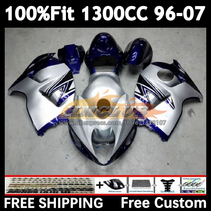 Body For SUZUKI silvery blue Hayabusa GSXR1300 GSXR 1300 1996 1997 1998 1999 2001 37No.32 GSXR-1300 00 02 03 04 05 06 07 Fairing