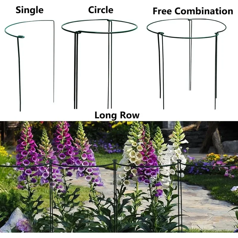 Estacas de soporte para plantas grandes y pesadas, paquete de 10 soportes de peonía, jaulas de peonía de alambre de 5mm de alta resistencia, jardín de enclavamiento