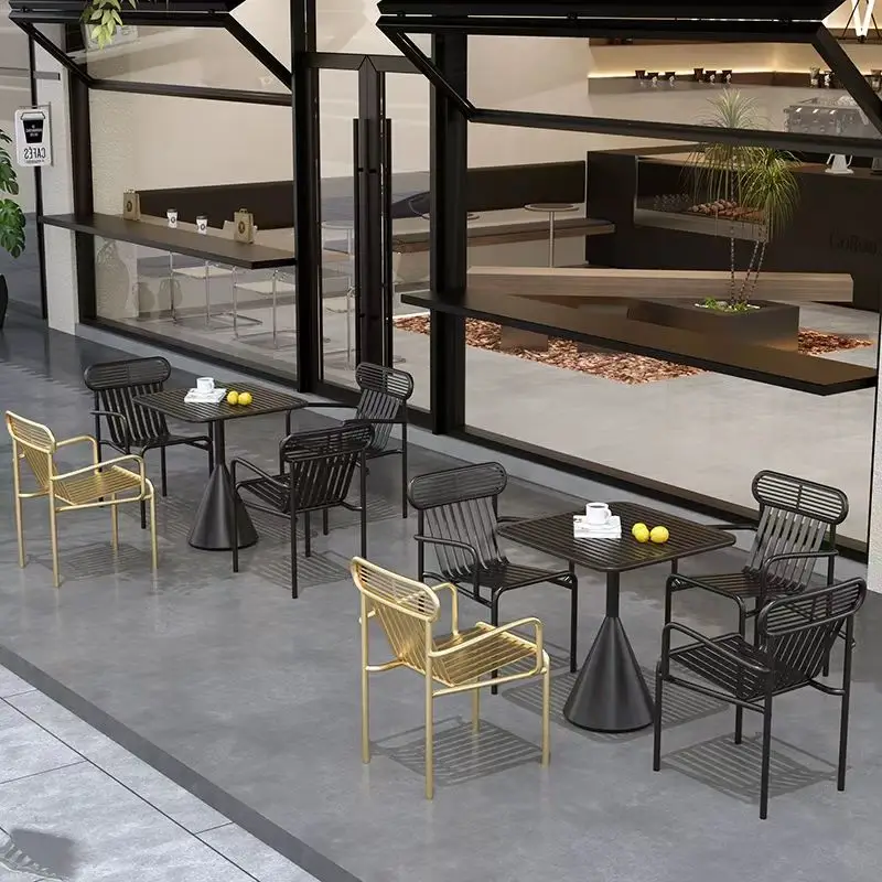 

Internet celebrity small courtyard tables and chairs Internet celebrity outdoor tables and chairs sitting area leisure chair