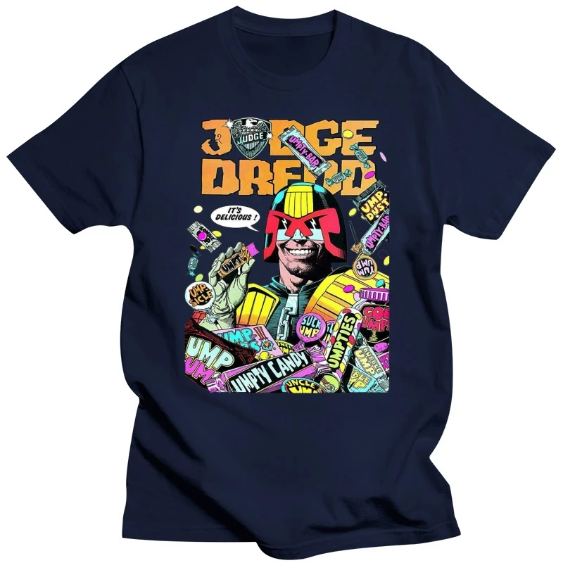 Mens White 2000Ad T-Shirt Judge Dredd It'S Delicious Tee T Shirt Harajuku Hip Hop Tee Shirt