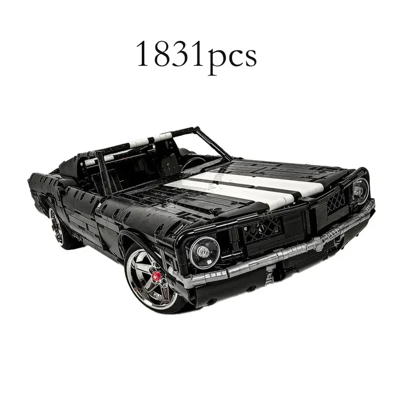 

Black Supercar Fastback 1:10 Assembly Building Block Model • 1831 Parts Car Parts Children's Birthday Gift MOC-137695