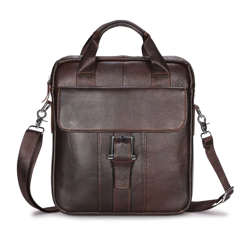 

Men's briefcase First Layer Cowhide Men's Single-shoulder Bag Genuine leather Crossbody handbag Travel commuter messenger bag