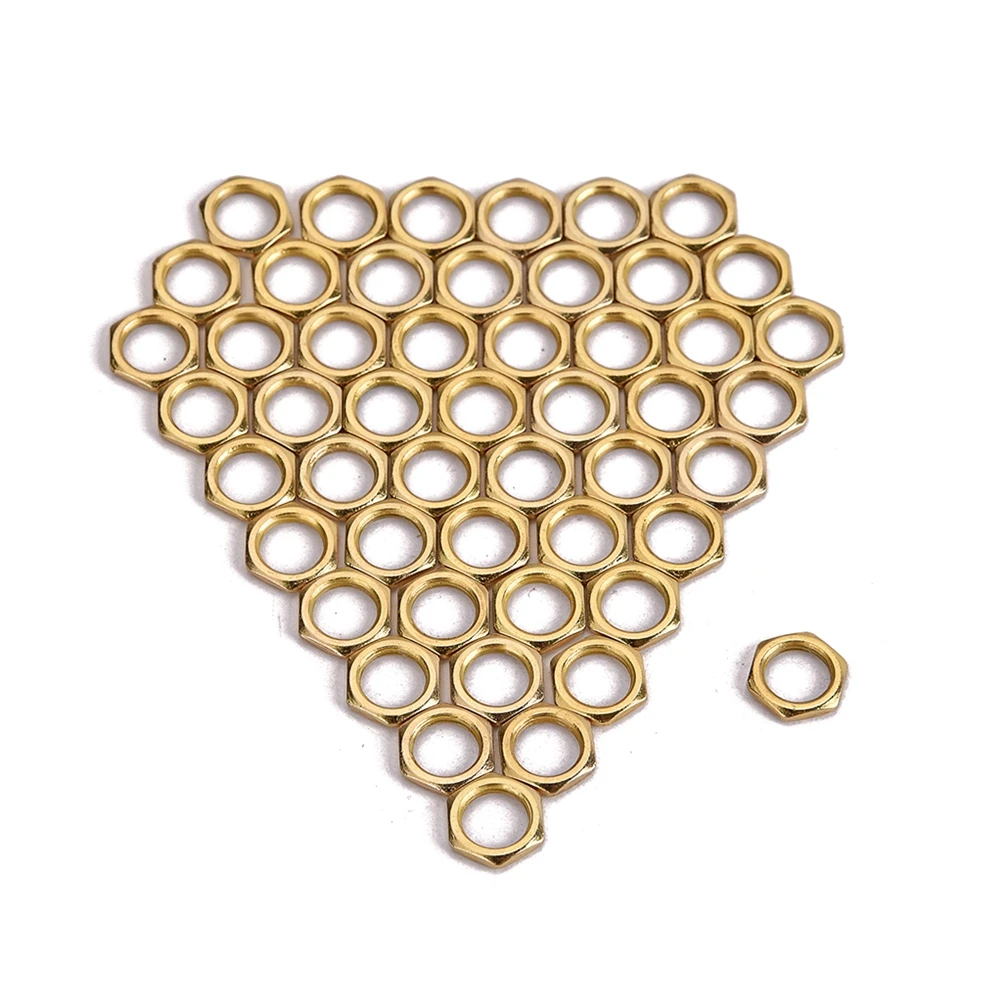 

50 Pcs Zinc Alloy Fine Tooth Nut Light Nut Thin Nut 8mm for Instrument Guitar Bass Socket Jack (Gold)