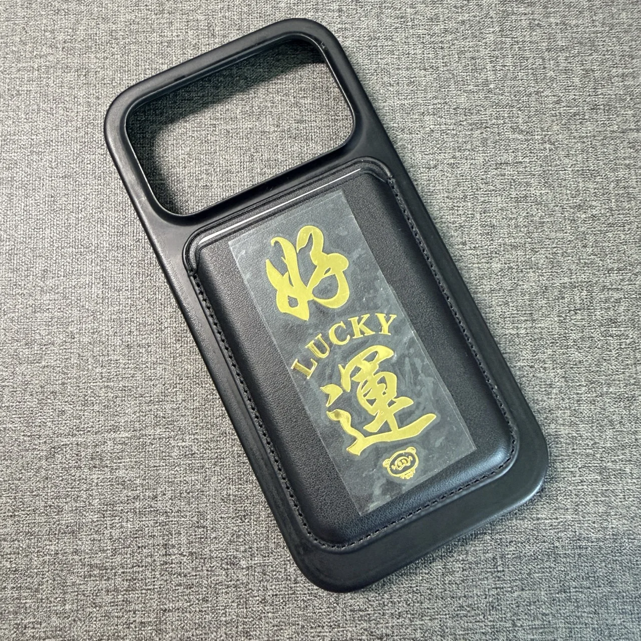 Buddhist Lucky Sticker Ornament Leather Magnetic Card Holder For Phone Wallet Upgraded Strong Magnet Adsorption