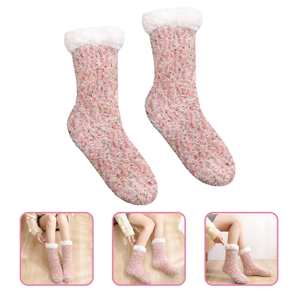 

Warm Anti-slip Floor Socks for Women Fuzzy Thermal Indoor Bed Socks Non Slip Gifts Winter Stoppers