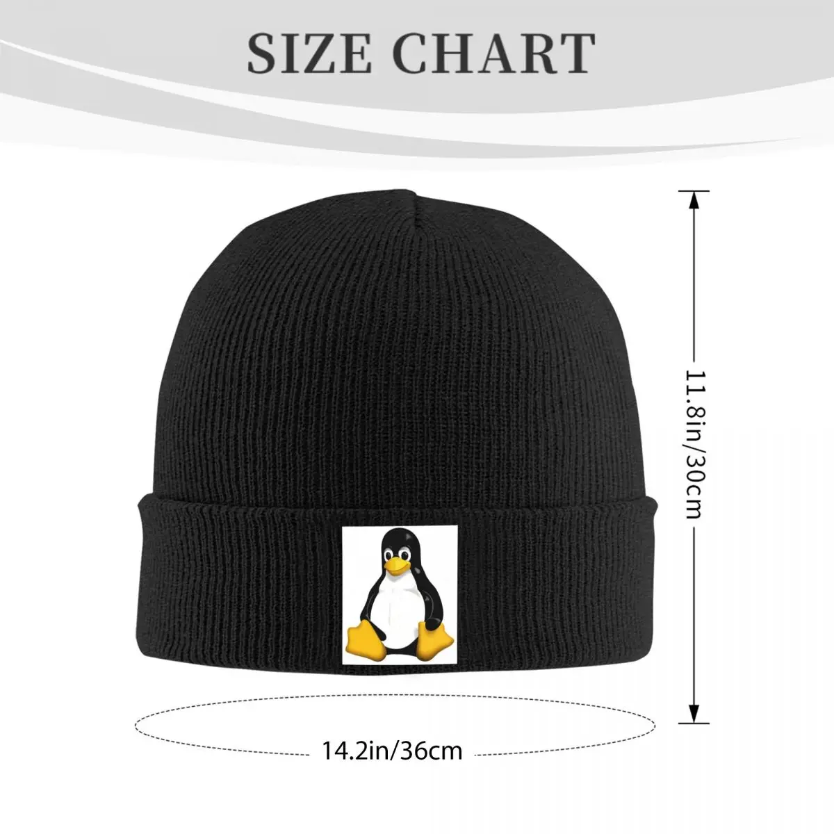 Linux Logo Warm Knitted Cap Hip Hop Bonnet Hat Autumn Winter Outdoor Beanies Hats for Unisex Adult