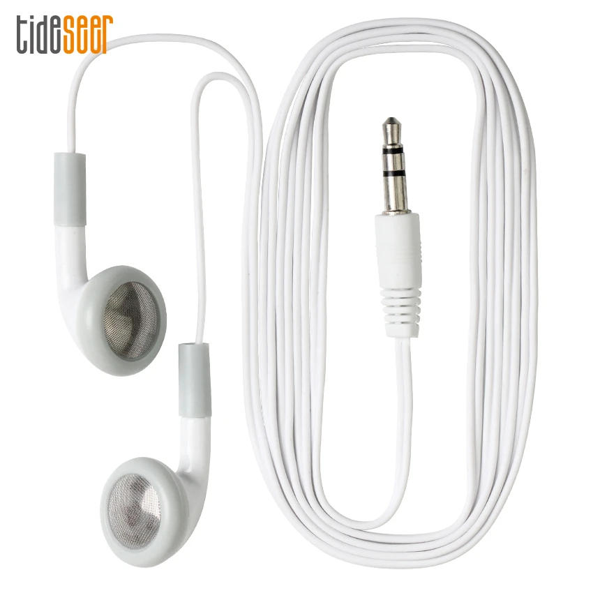 

5000pcs White Cheapest Disposable Wired Earphone Headset In Ear Earbuds For Concert Museum Bus or Train Plane School As Gift