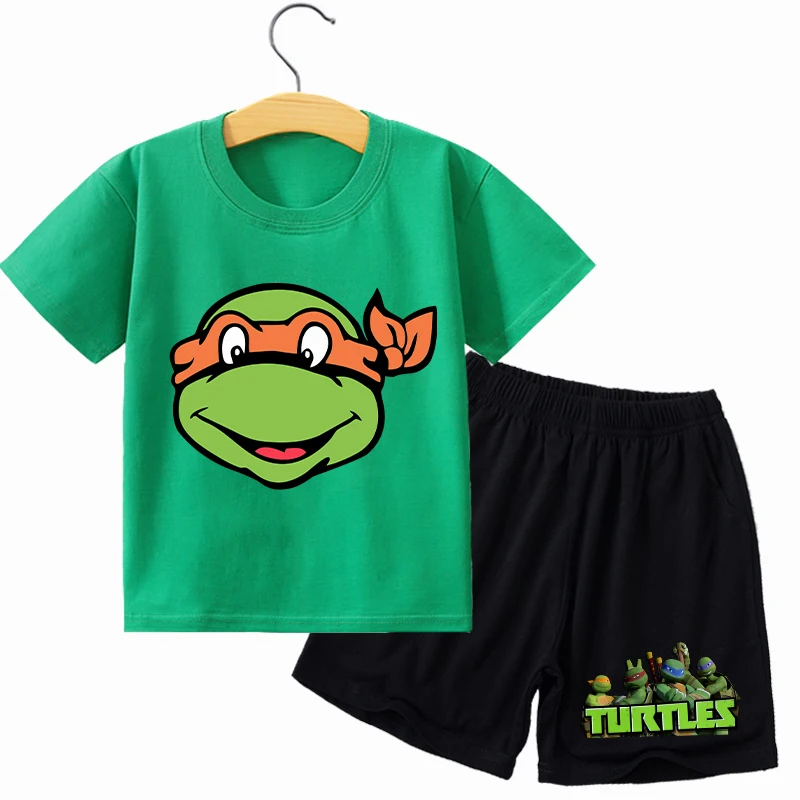 Teenage Mutant Ninja Turtles Children T Shirt Anime Printed T Shirts Baby Boys Short Sleeve Tracksuits Summer Kids Clothing view 4