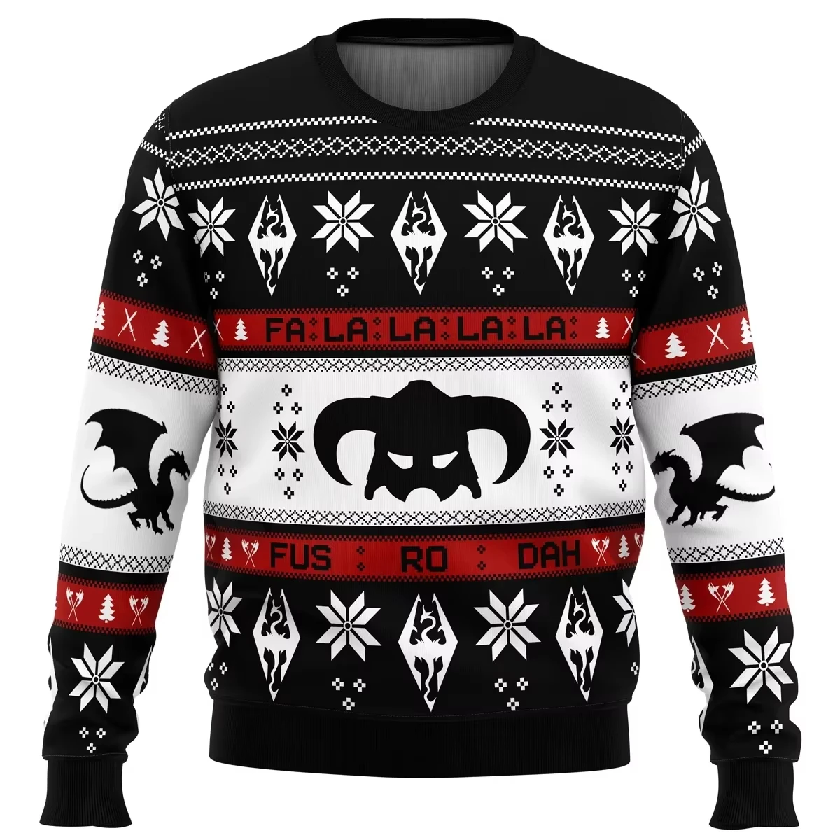 Pull de Noël Skyrim Feo Fusrodah pour hommes, pull du père Noël, sweat-shirt et haut 3D, vêtements d'automne et d'hiver