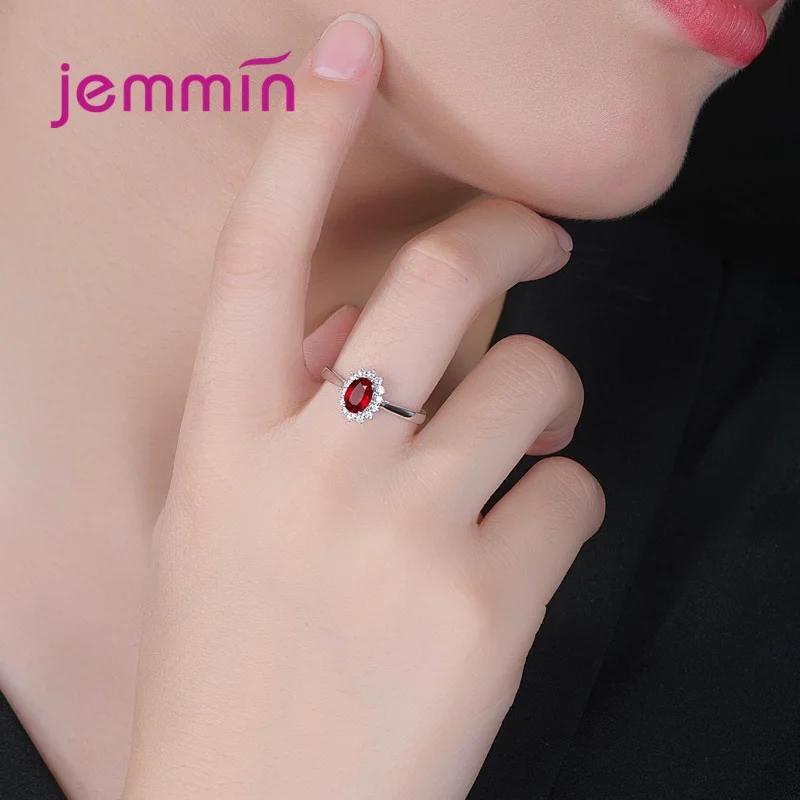 Anello di fidanzamento autentico in argento sterling 925 con design floreale ovale fine Anelli di zirconi di cristallo per gioielli di moda da sposa per ragazze da donna