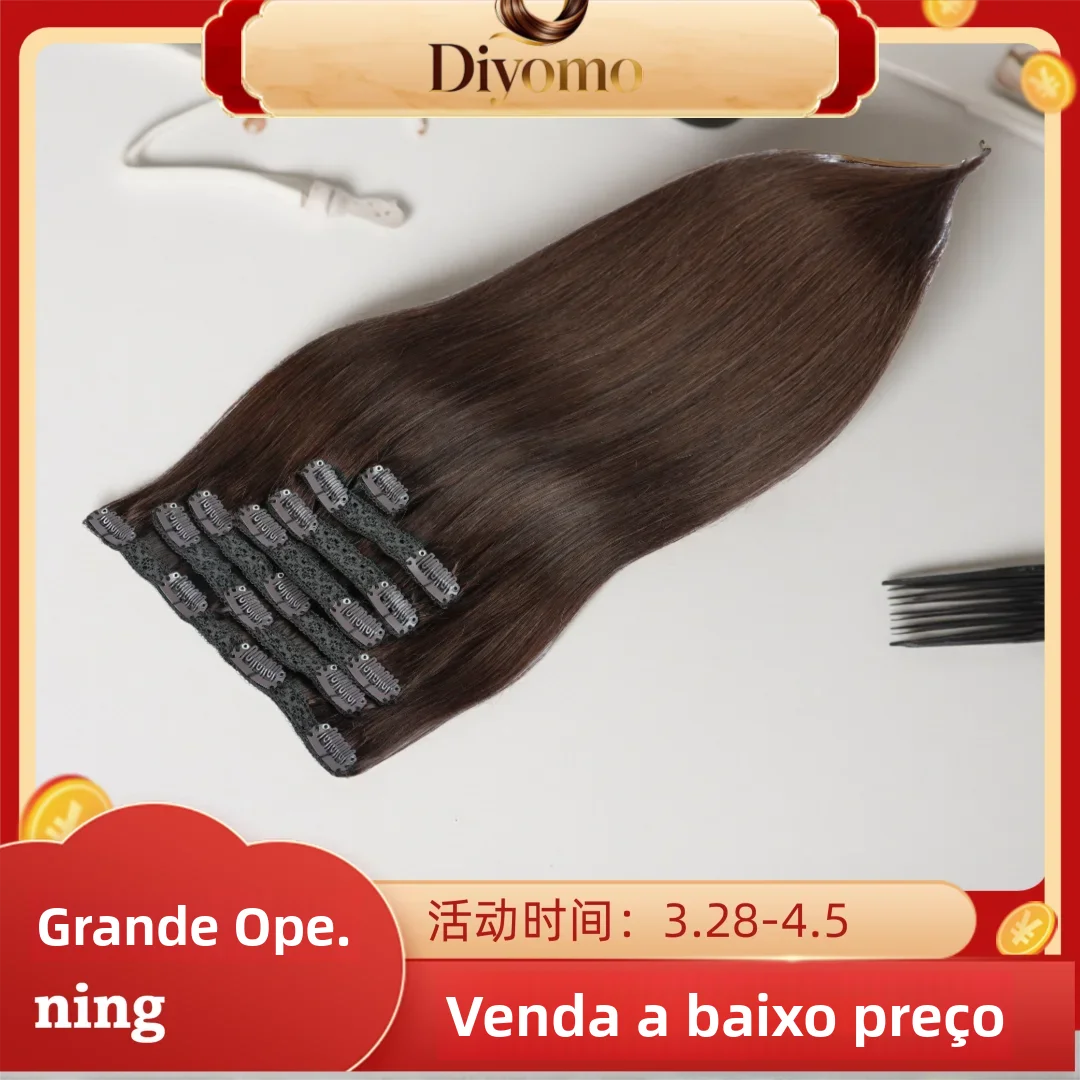 ブラジルで低価格販売中のストレートクリップ式ヘアエクステ（100g-パック）、簡単装着、加熱不要。