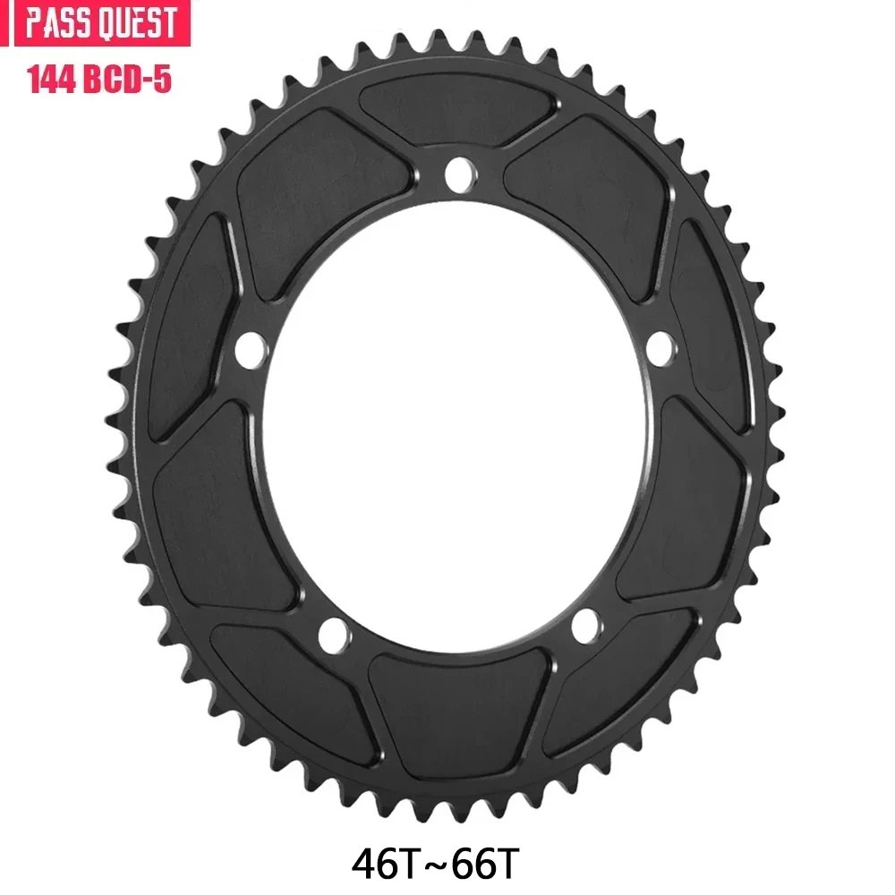

PASS QUEST 144BCD Chainring Fixed Gear Fixie Road Bike 46-66T Round Mountain Venue single speed gear disc Bicycle Accessories