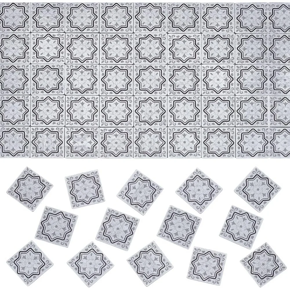 

160 шт. мини-деревянная двухсторонняя напольная плитка для кукольного домика, белая квадратная напольная плитка для кукольного домика в масштабе 1/12, миниатюрная деревянная мебель