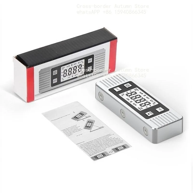 Digital Level, Protractor Inclinometer Level Ruler Angle Portable LCD with Backlit Data