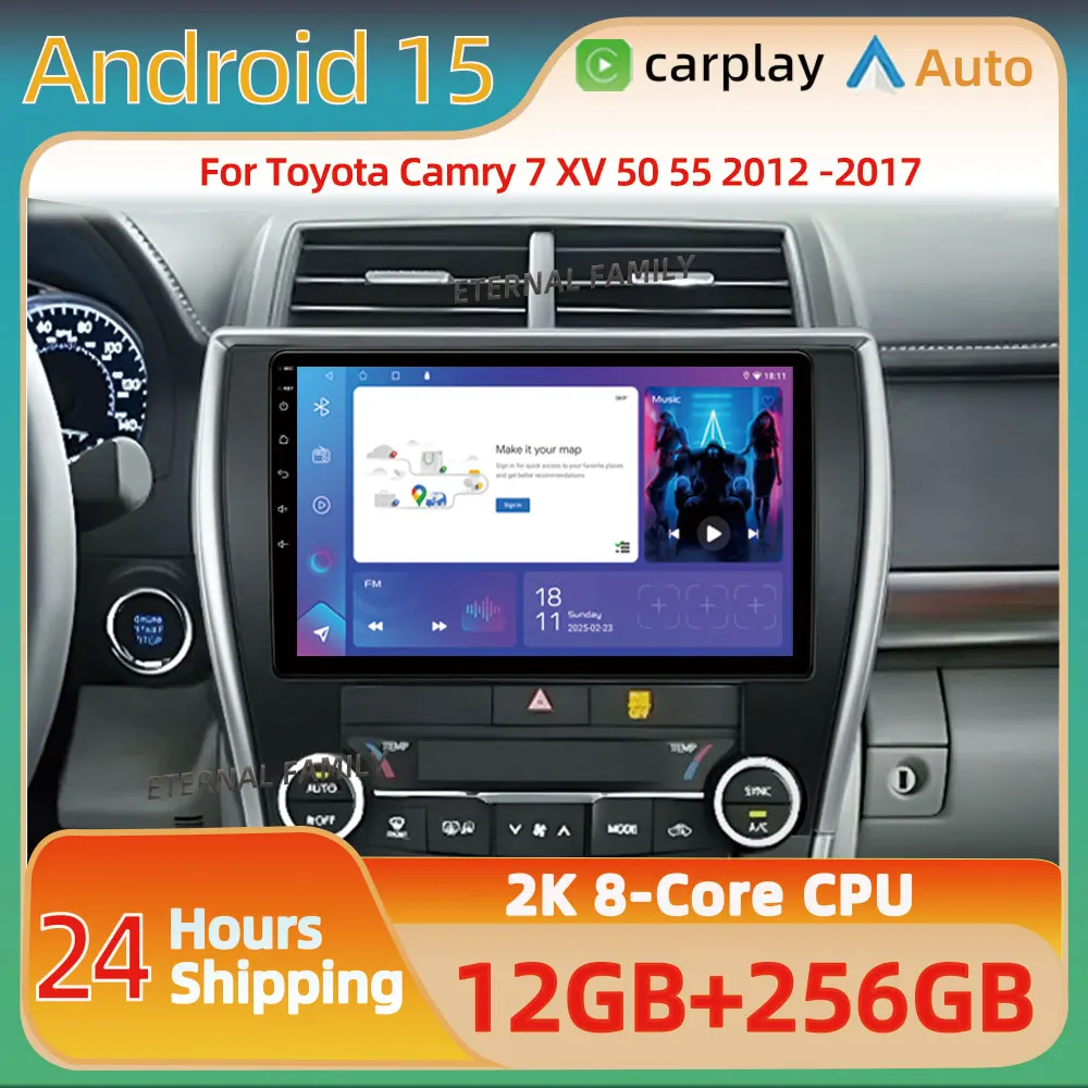 

Android car radio For Toyota Camry 7 XV 50 55 2012-2017 Multimedia Video Player carplay GPS Navigation DVD 5G High-performance