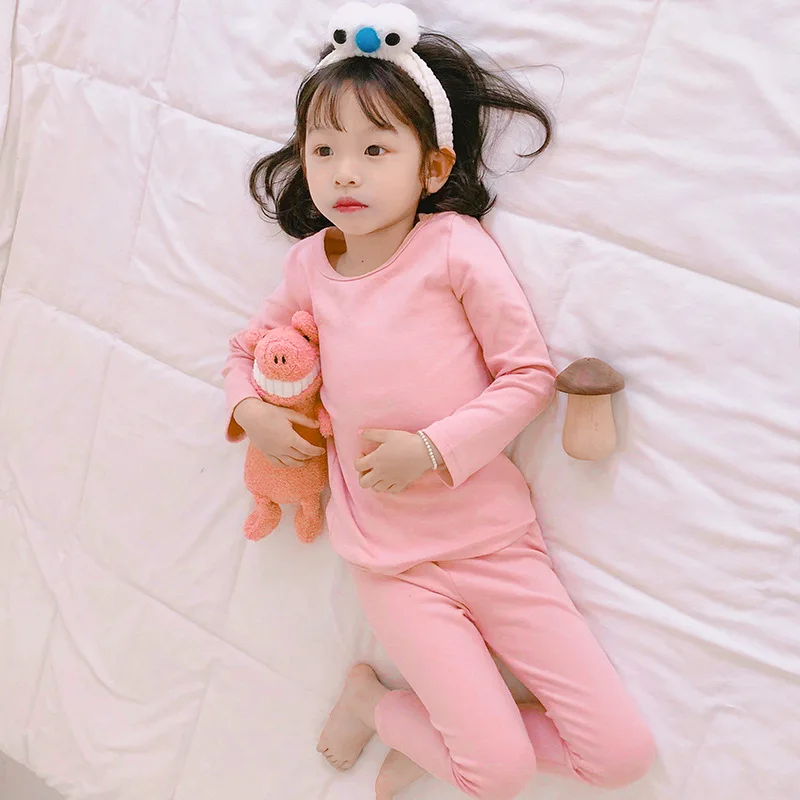 Children Underwear Long Johns Baby Clothes Girls Long Johns Boys Thermal Underwear For Girls 2-6Years Candy Colors Autumn Spring