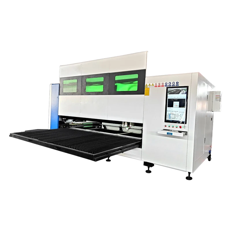 Razortek cnc RZ1530FB Laser Cutting Machine Electric up and down lifting doors, movable Pull-out Platform