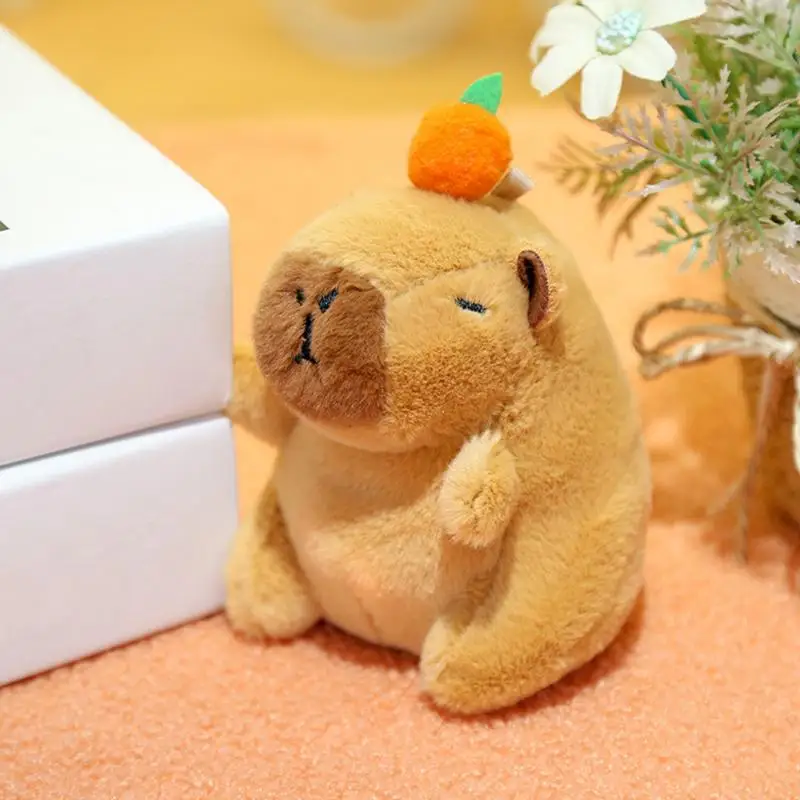 Cute Capybara Plush Stuffed Capybara Doll Pendant Decorative Backpack Key Chains Pendant Cute Capybara Stuffed Animals Dolls