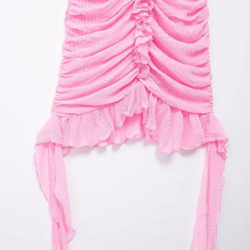 MSNOLOA-Ruili vestido suspenso plissado para mulheres, suspenso decorativo em camadas, pequeno, novo, verão, 2022, 1131, 358