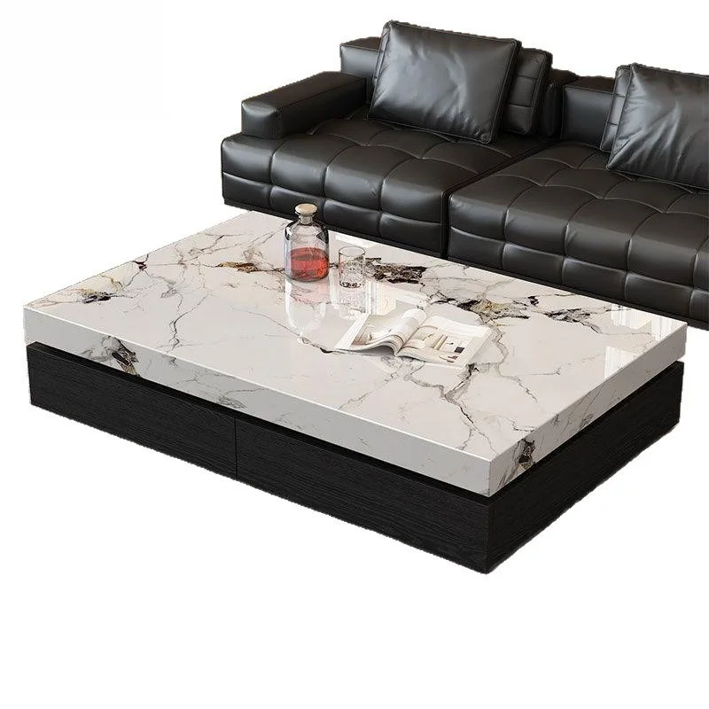 Italian rock slab coffee table light luxury simple modern living room home advanced square double double pumping