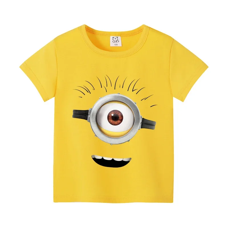 Niedliche Minions-T-Shirts für Kinder aus reiner Baumwolle, geeignet für Jungen und Mädchen, bequeme Oberteile und ein tolles Geburtstagsgeschenk – Detail 6