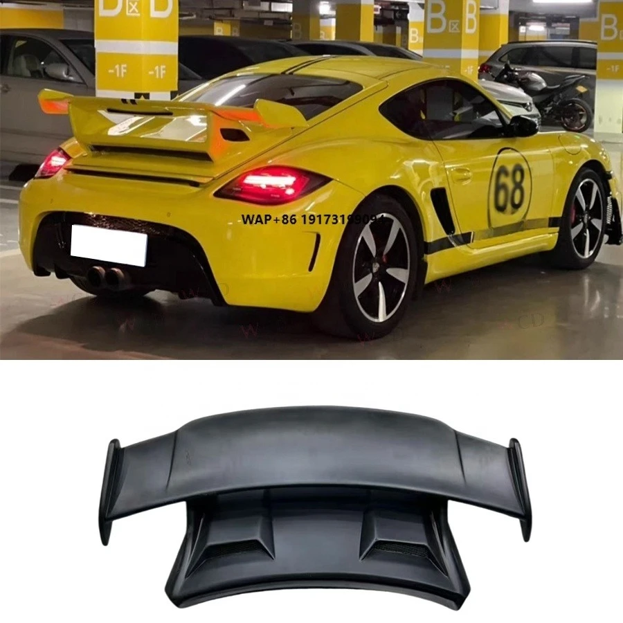

GT3 Style Carbon Fiber Rear Spoiler Wing for-Porsche 987 718 981 Boxster Cayman Racing Trunk Wing Spoiler Body Kits