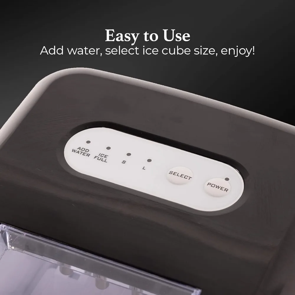 Máquina de hielo eléctrica portátil para encimera, 24 libras en 26 horas, elección ideal para cucharas de hielo y cestas de icedcoffee y cócteles