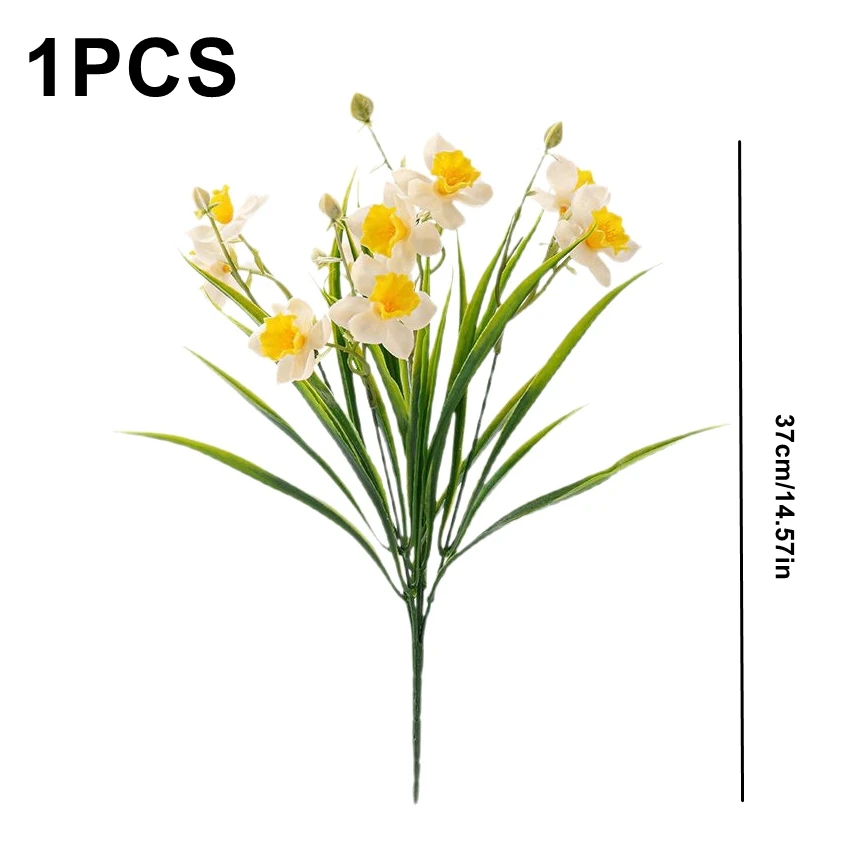 Künstliche Blumen Narzisse Seiden-Brautstrauß Hochzeitskranz Outdoor Garten Festival Heim Zimmer Vase Tisch DIY Geschenkbox Dekoration – Detail 9