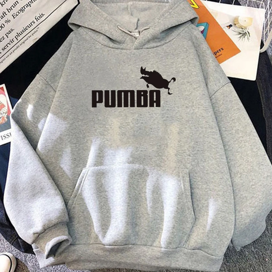 Joke The Pumba Bedruckte Herren- und Damen-Kapuzenpullover, Winter, lange Ärmel, Buchstabe, übergroß, lustig, locker, lässig, Hip-Hop-Paar-Top