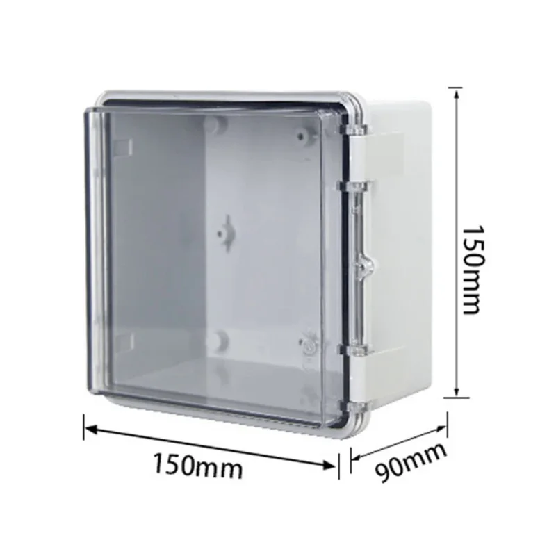 Waterproof Electrical Junction Box IP66 ABS Plastic Enclosure with Hinged Cover with Mounting Plate, Wall Brackets, Cable Glands