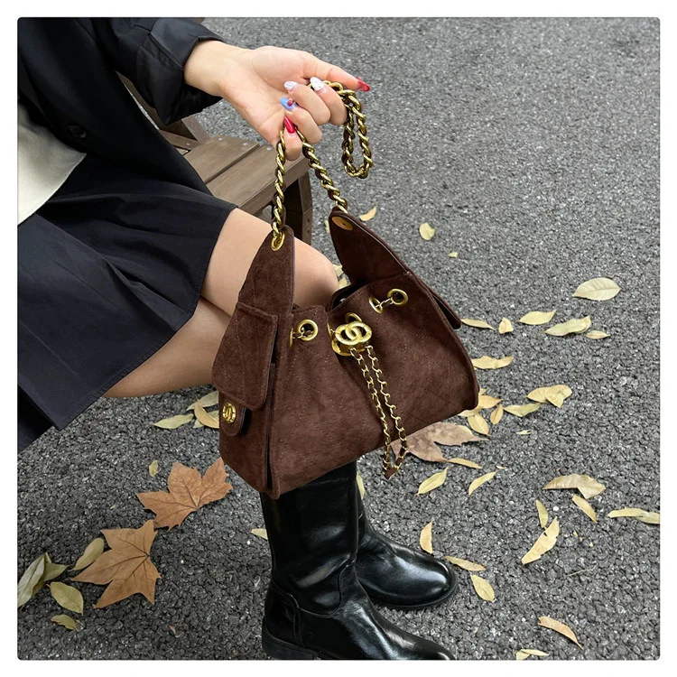 دلو ريترو نسائي عصري 2025 - سلسلة عطرة غير لامعة بحزام قابل للتعديل، متعددة الاستخدامات للتسوق والتنقل #6