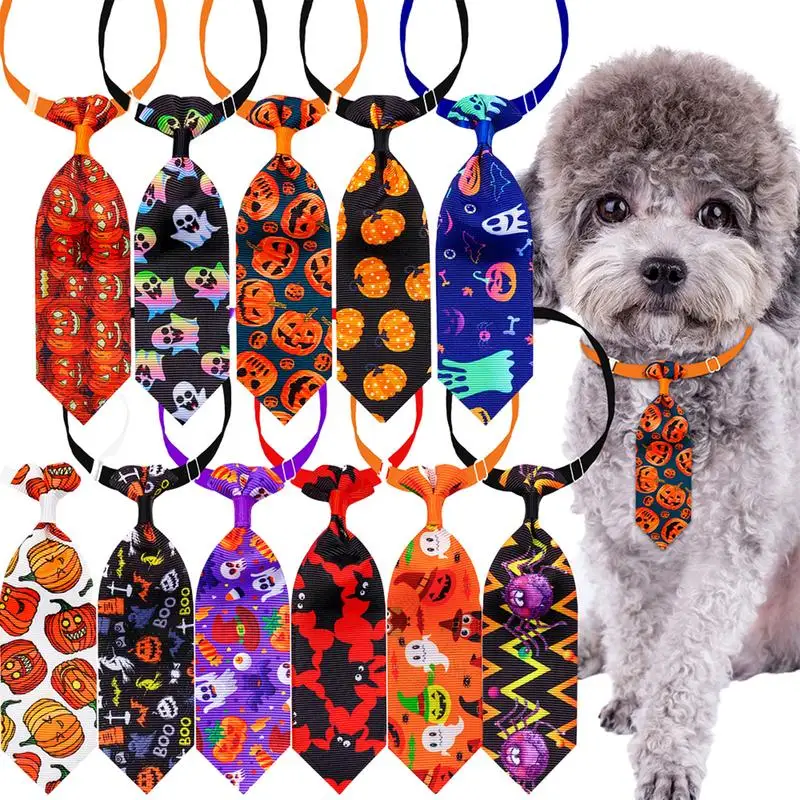 Noeud papillon réglable pour chien Halloween, noeuds de la présidence du chien pour l'automne, araignée, Aliments, chauve-souris, fantôme, vacances, chat