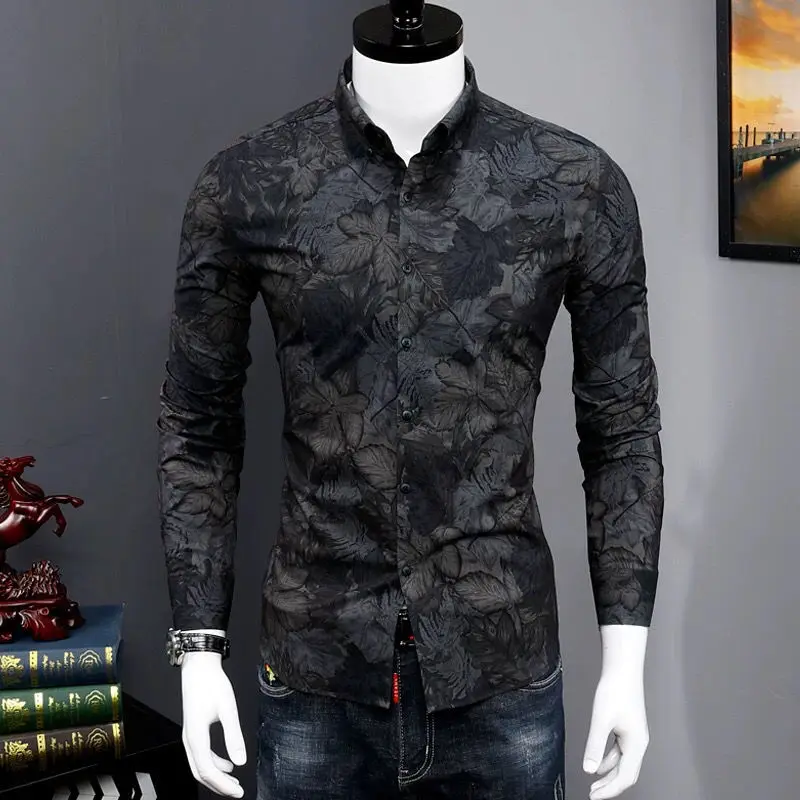 Vintage Printed Spliced Button Floral Shirt Men\'s Clothing 2023 Autumn New Oversized Casual Tops Loose All-match Shirts