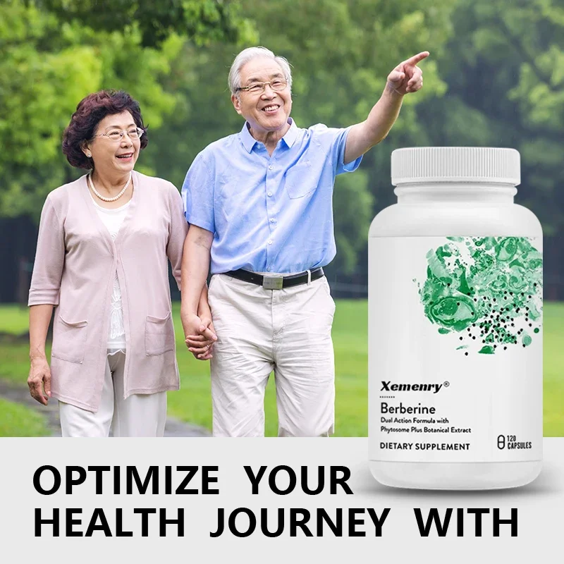 Natural Berberine - Supports Heart and Immune System, Healthy Gastrointestinal Cholesterol Plant-based Dual Action Formula