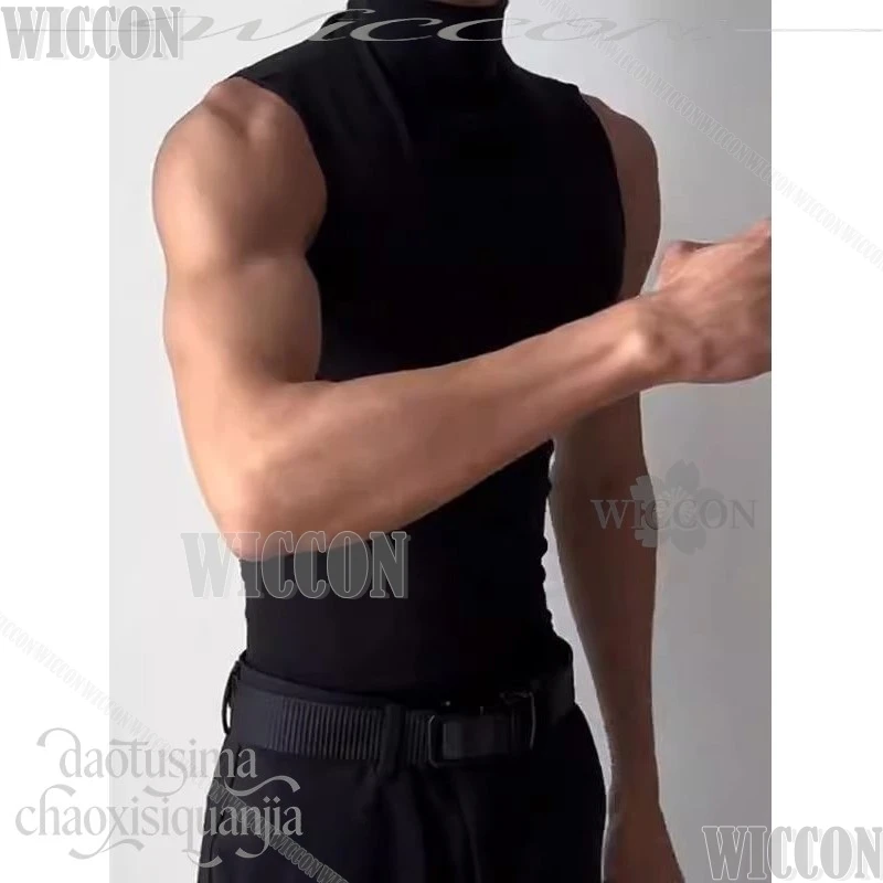 Love And Deepspace Cosplay Ao Yin Valko Black Sleeveless Sports Vest Necklace Wolf Furry Earwear Mask Festival Fancy Comic Con - view 4