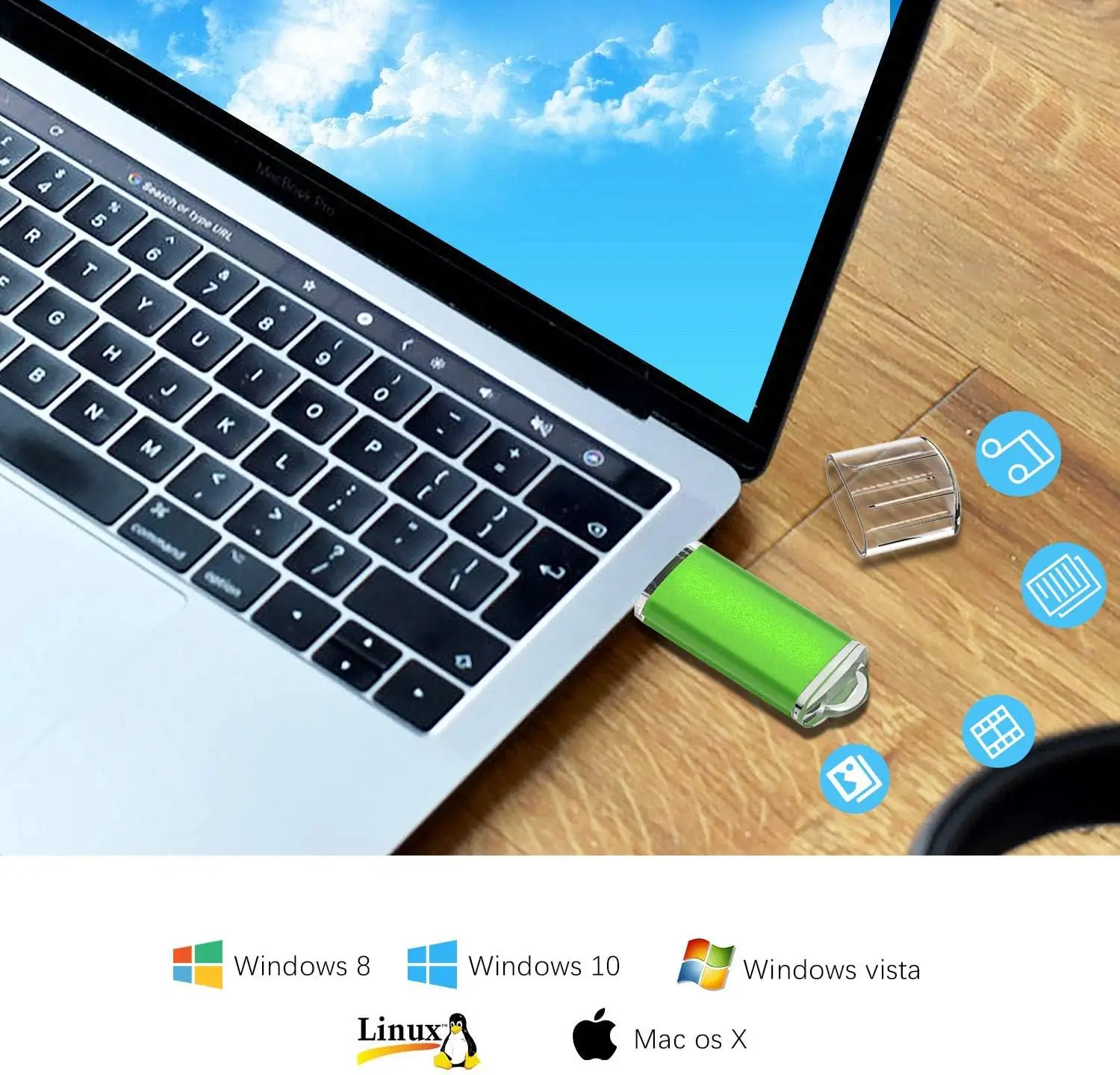 Personalized LOGO 5 Pack Per logo USB 2.0 Memory Flash Sticks photographer biddings