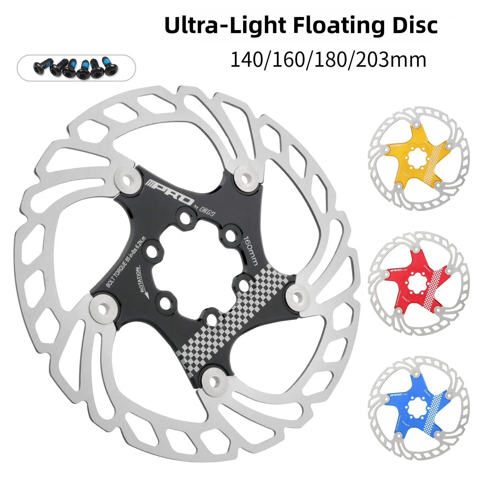 

Stainless Steel Floating Bicycle Brake Disc, Mountain Bike, Road Bike, Riding, Universal Accessories, 160mm, 180mm, 203mm