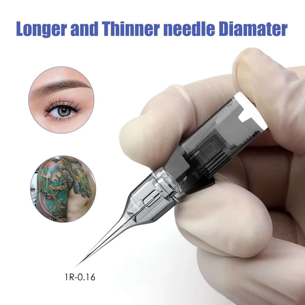 20 قطعة Biomaser سيليكون خرطوشة الوشم الإبر 1RL 3RL MG سم إبر الوشم غشاء أمان لآلات خرطوشة الوشم