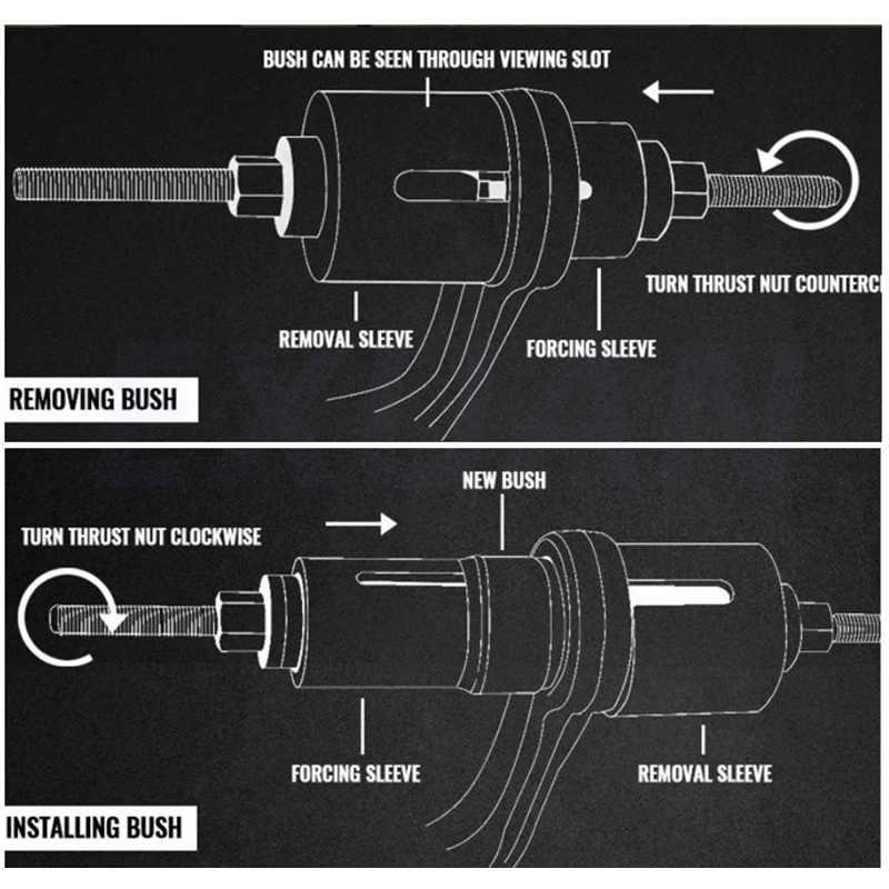 Automotive Universal Rubber Sleeve Replacement Tool Rear Axle Lower Swing Arm Bushing Disassembly Assembly Support Arm Remover