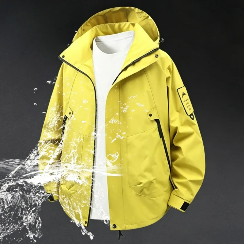 Men's Hiking Camping Jackets Waterproof Women Windproof Windbreaker Hunting Running Trekking Fishing Jackets Collar Hooded Coat