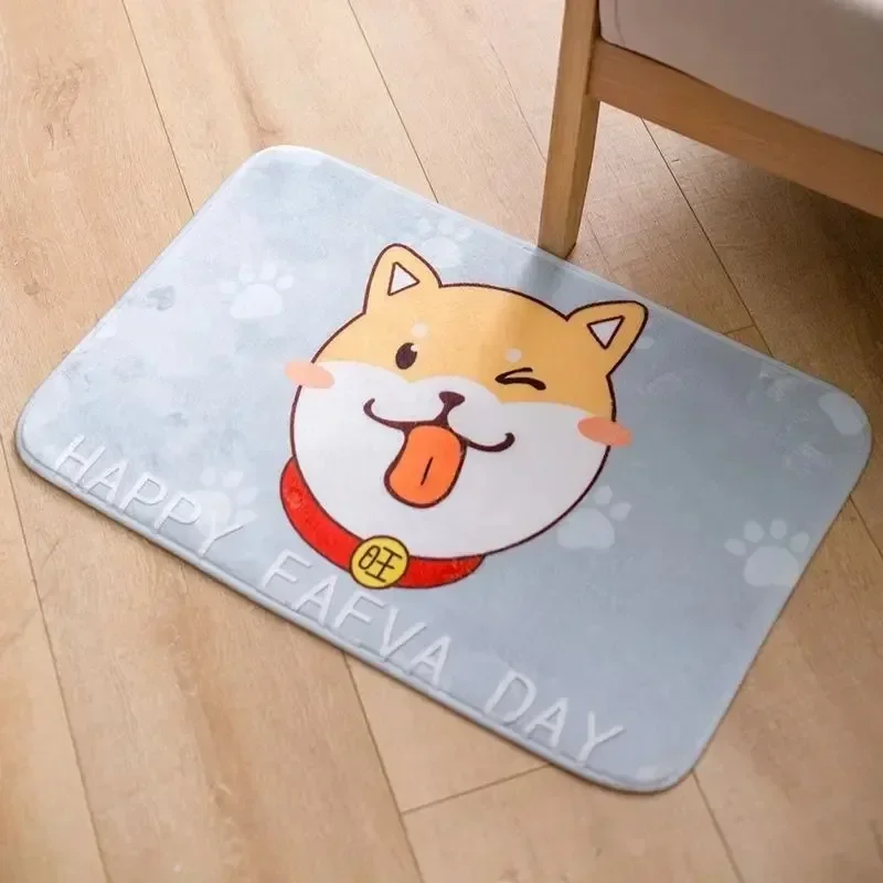 Cartoon Animals Printed Bath Mat Super Absorbent Shower Rug Cute Cat Bunny Doormat Home Room Decoration Non Slip Entrance Carpet