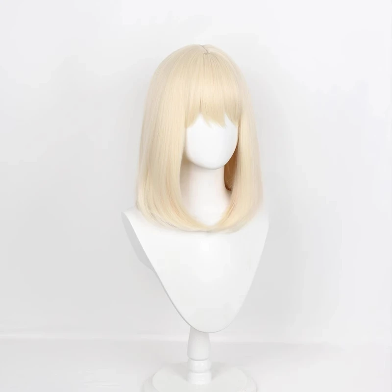 أنيمي ميسومي أويكا شعر مستعار تأثيري الكبار النساء الفتيات قصيرة مستقيم شقراء الشعر المستعار هالوين زي الدعائم الملحقات