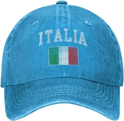 Funny-Italia-Italian-Italy-Flag Gifts for Women Men Black Cowboy Hat Flat Bill Hats Hat Baseball Cap for Sun Protection