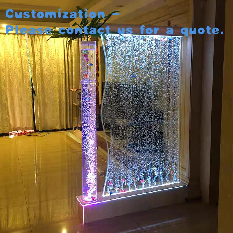 

custom.Home Decoration Acrylic Screen Partition Bubble Wall Panel Floor Standing Waterfall Fountain Indoor LED Lamp