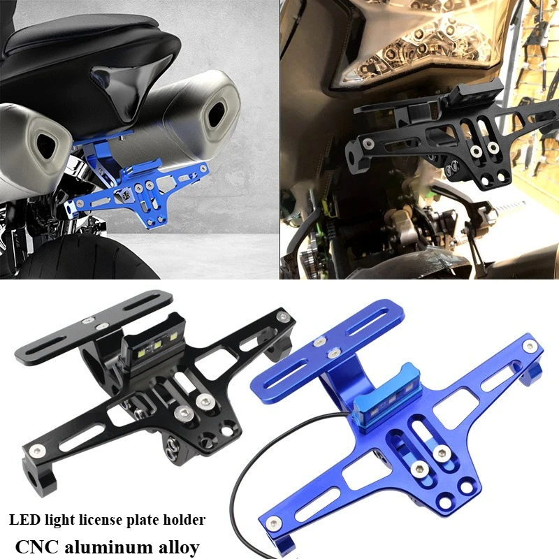 

General Motorcycle license plate stand LED light rear turn signal stand For Yamaha Kawasaki Honda BMW General accessories