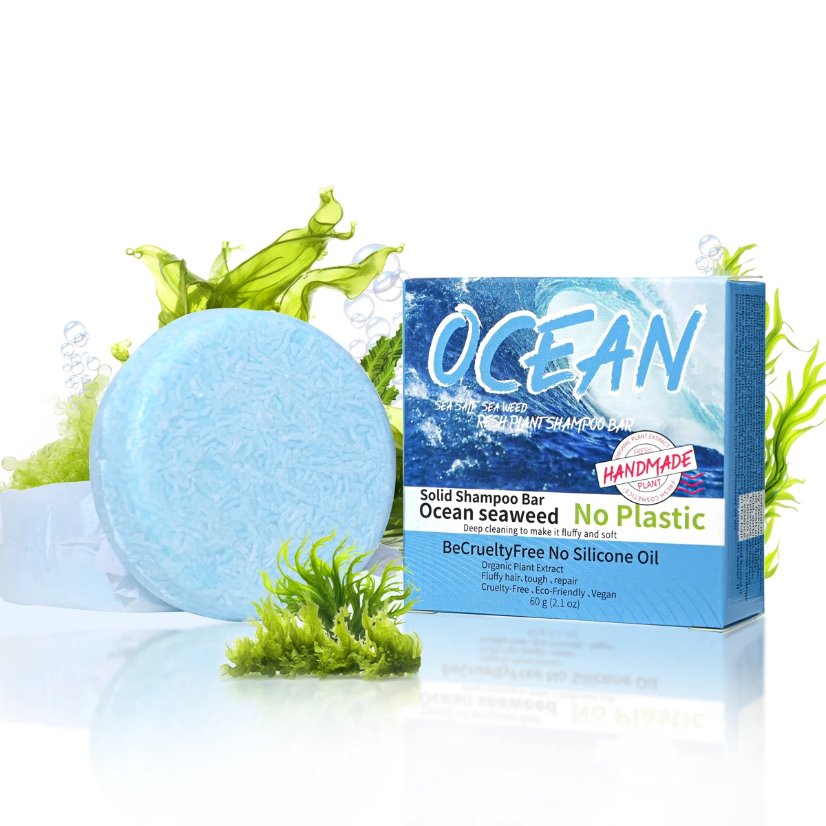 Refreshing Ocean Shampoo Seaweed essence Handmade Soap Soft and Tough Hair Care Soap Men\'s Shampoo