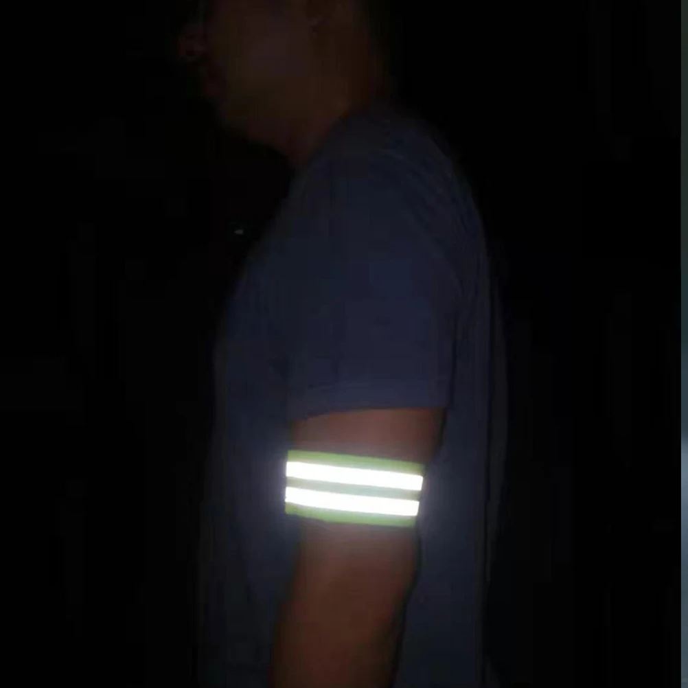 

4 pcs Reflective Armlet Luminous Night Running Armband Fluorescent Green Outdoor Sports Safety Gear For Running Ankle Wrist Wear