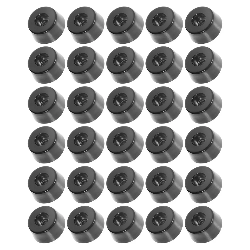 30 Pcs Cutting Board Rubber Feet Angle Washers for Cable Railing Beveled Black Chair Leg Gasket Bumper with Stainless Steel