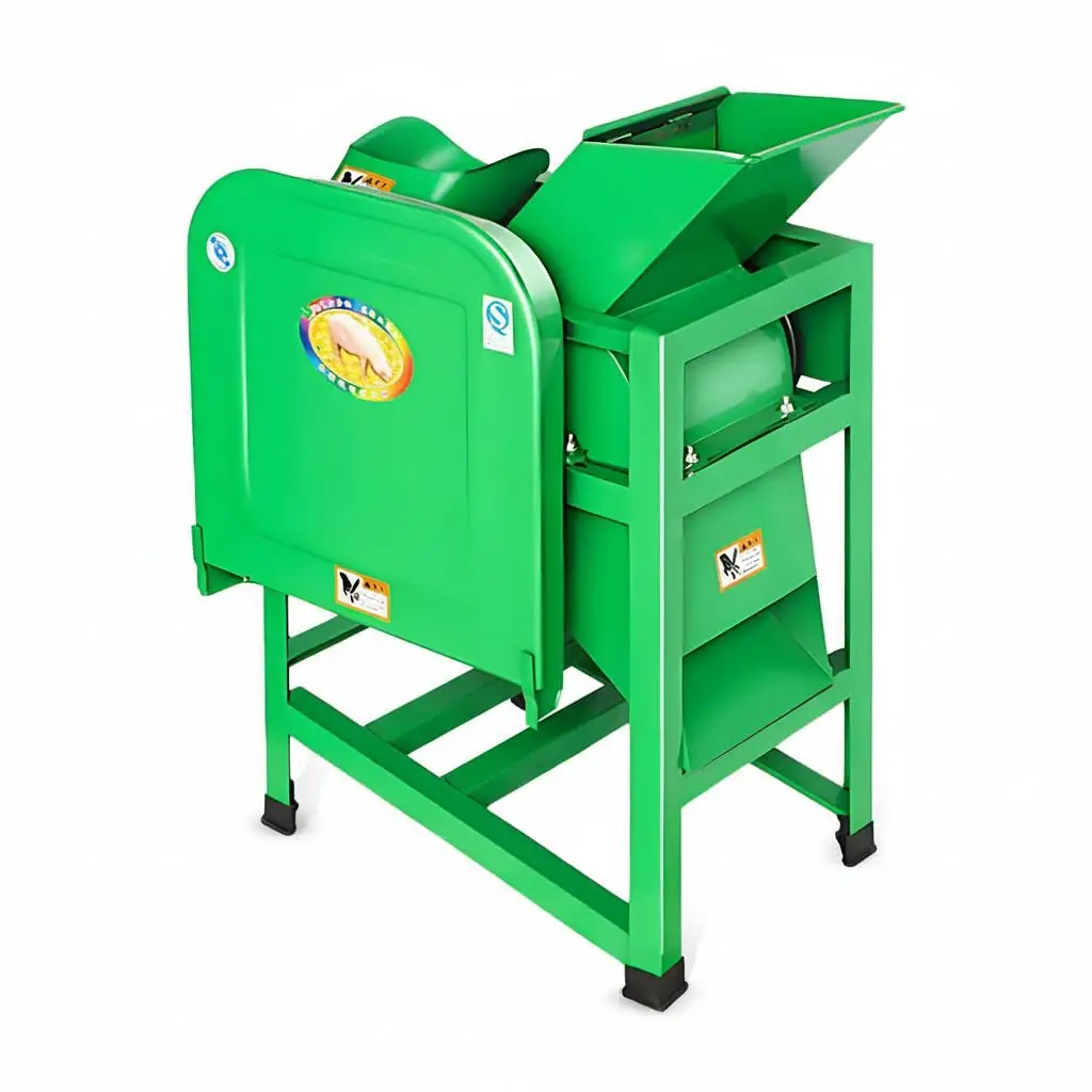 Double Feed Port Grass Chopper Machine 500kg/h Forage Cutter for Animal Feed Processing with Pure Copper Motor